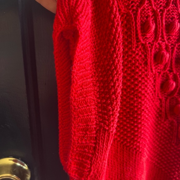 Vintage Red Crochet 🧶 Blouse Size M - Picture 3 of 7